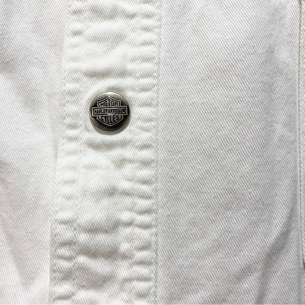 Harley Davidson Men’s White Dress Short Sleeve Button Shirt Size XL - Picture 5 of 6